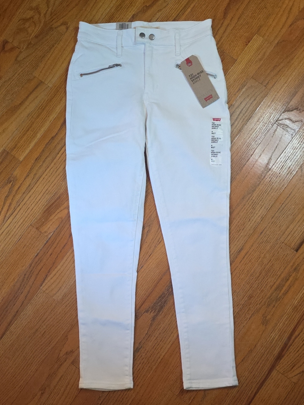 NEW Levi's 721 High-Rise Skinny Ankle Size W27/4 White Jeans